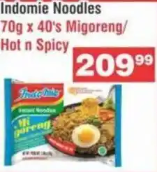 Advance Cash n Carry Indomie Noodles 70g x 40's Migoreng/ Hot n Spicy offer