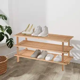3 layer pinaceae fir wood shoe rack