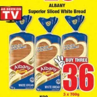 Boxer Albany Superior Sliced White Bread 3 x 700g offer