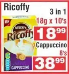 Advance Cash n Carry Nescafe Ricoffy Coffee 3 in 1 18g x 10's offer