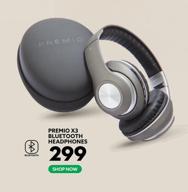 Premio x3 bueltooth headphones offer at Ackermans