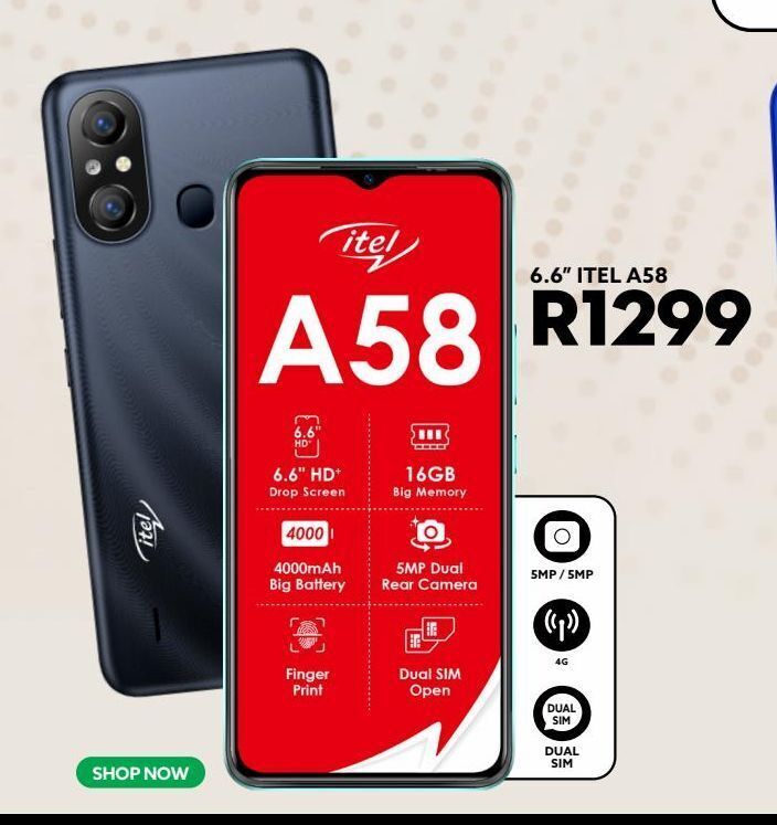 Ackermans 6.6" itel a58 offer