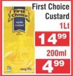 Advance Cash n Carry First Choice Custard 1lt offer