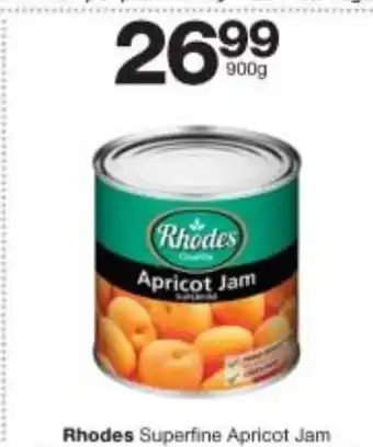 Checkers Rhodes Superfine Apricot Jam 900g offer