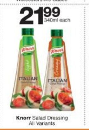 Checkers Knorr Salad Dressing All Variants 340ml offer