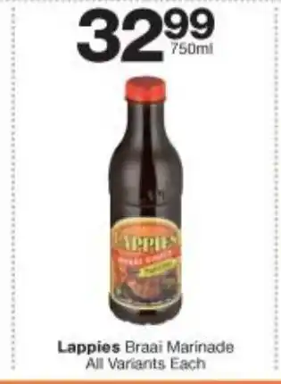 Checkers Lappies Braai Marinade All Variants 750ml offer