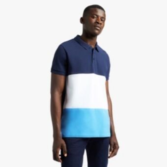 Markham Mkm blue and white colour block golfer offer