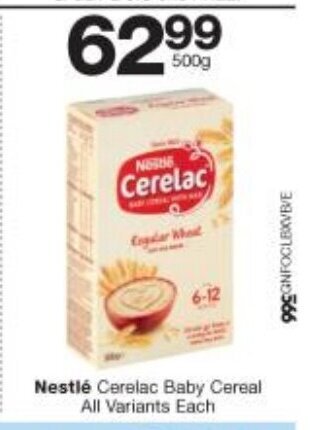 Checkers Nestle Cerelac Baby Cereal All Variants 500g offer