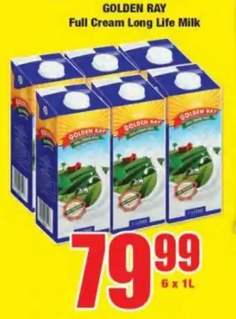 Boxer Golden Ray Full Cream Milk 6 x 1L offer