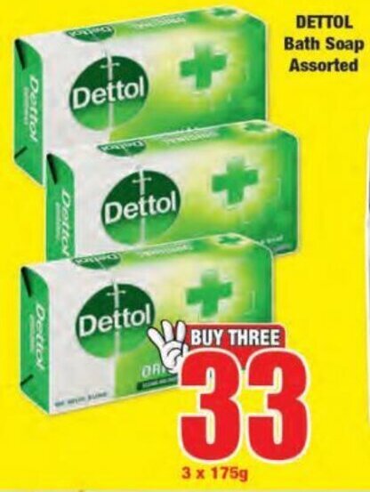 Dettol Bath Soap assorted 3 x 175g offer at Boxer