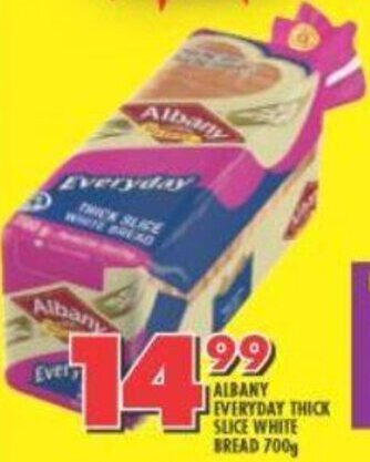 Shoprite Albany Everyday thick Slice White Bread 700g offer