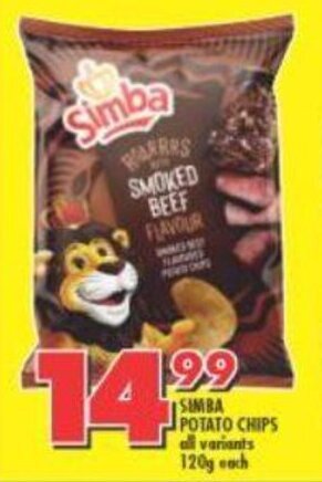 Shoprite Simba Potato Chips all variants 120g offer