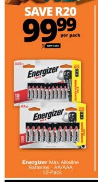Energizer Max Alkaline Batteries AA/AAA 12-pack