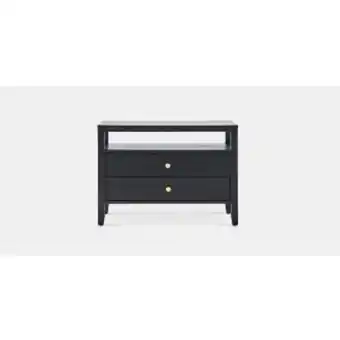 Paige pedestal 2 drawer (black)