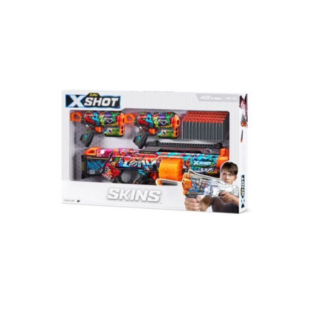 Money Gun X-Shot Skins Flux - Sonic MEGA (2 Pack + 16 Darts) By ZURU, - Import It All Nerf Gun