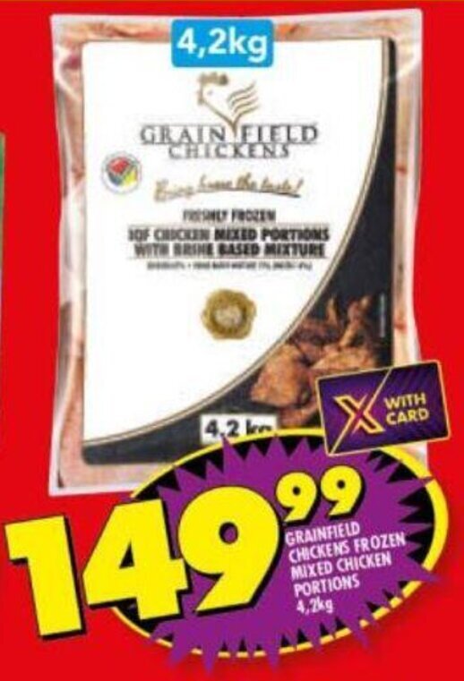 Grain Field Chickens Frozen Mixed Chicken Portions 4,2kg offer at Shoprite