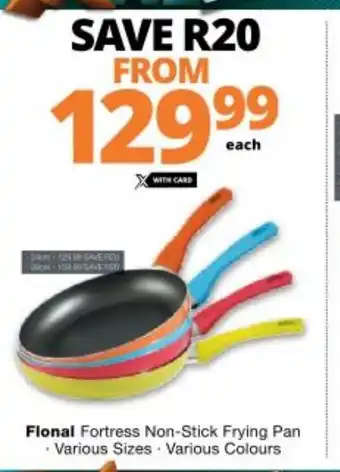 Checkers Flonal Fortress Non-Stick Frying Pan Various Sizes Various Colours offer