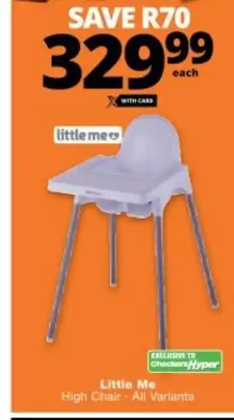 Checkers Little Me High Chair All Variants offer