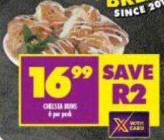 Shoprite Chelsea Buns 6 per pack offer
