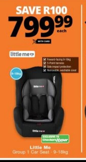 Little Me Group 1 Car Seat 9-18kg