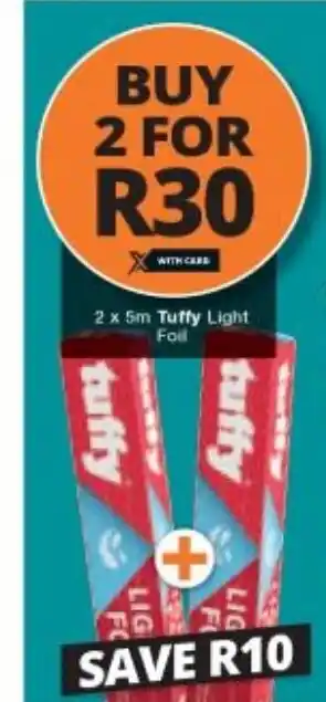 Checkers Tuffy Light Foil 2 x 5m offer