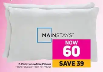 Game Mainstays 2 Pack Hallowfibre Pillows offer