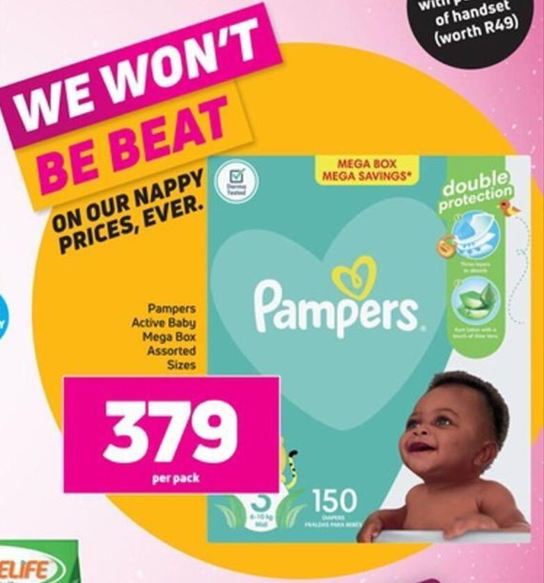 Pampers Active Baby Mega Box assorted sizes offer at Game