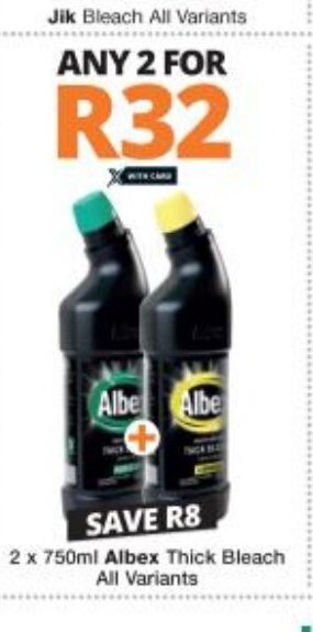 Albex Thick Bleach All Variants 2 x 750ml