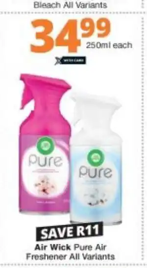 Checkers Air Wick Pure Air Freshener All Variants 250ml offer