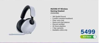 Incredible Connection Sony Inzone H7 Wireless Gaming Headset offer