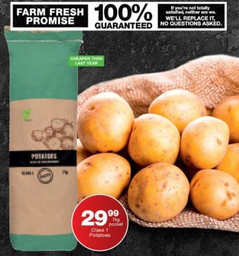 Class 1 Potatoes 7kg offer at Checkers