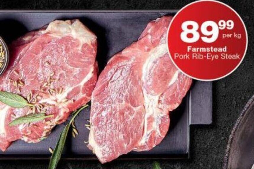 Farmstead Pork RibEye Steak per kg offer at Checkers