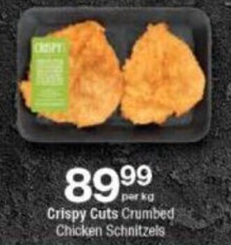 Checkers Crispy Cuts Crumbed Chicken Schritzel per kg offer