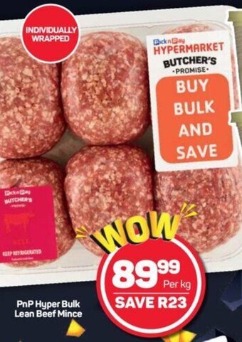 Pick n Pay PnP Hyper Bulk Lean Beef Mince per kg offer