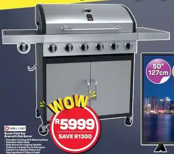 Pick n Pay Grill Chef Burner Patio Gas Braai with Side Burner offer