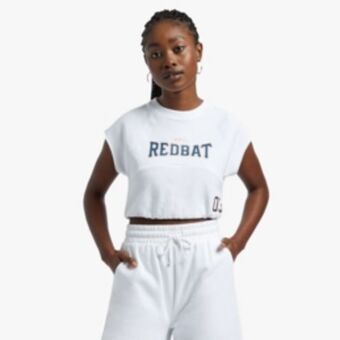 Sportscene Redbat athletics women's white cropped sweat top offer