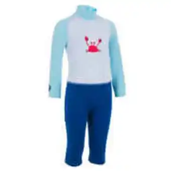 Decathlon Baby / kids' long-sleeve uv-protection swimming suit - blue print offer