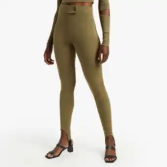 Women's green ottoman leggings