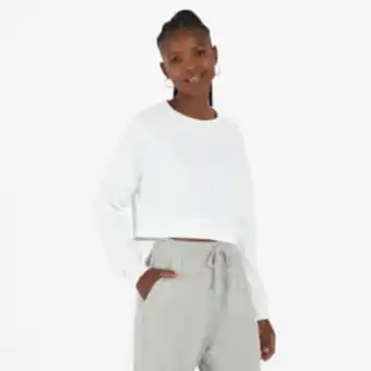 Women's white fleece sweat top