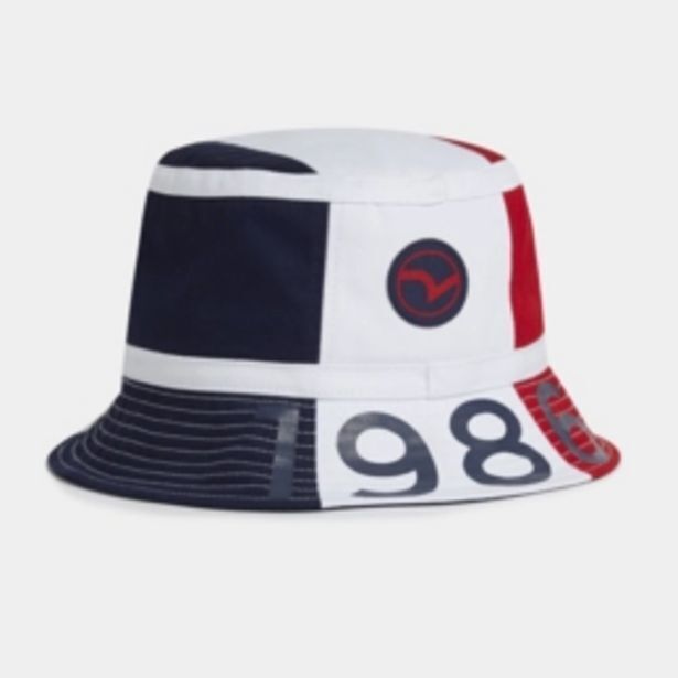 Mkm white vertical colourblocked bucket hat offer at Markham