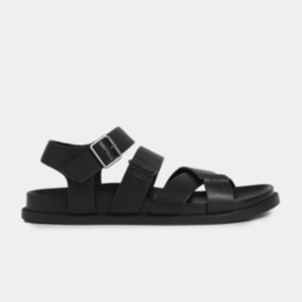 Mkm black smart strap gladiator sandal offer at Markham