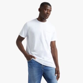 Markham Mkm white raw edge pocket t-shirt offer