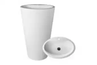 Mango 910 pillar basin wth - gloss white 580*400*910mm (swmbas65gw)