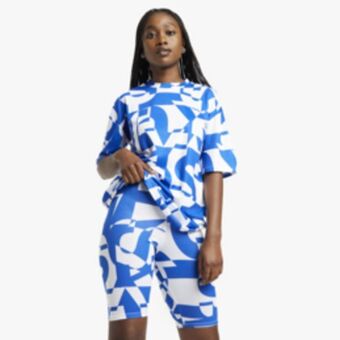 The FIX Women's blue & white co-ord cycling shorts offer