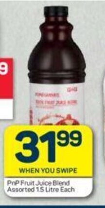 Pick n Pay PnP Fruit Juice Blend Assorted 1.5 Litre each offer