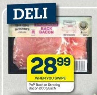 Pick n Pay PnP Back or Streaky Bacon 200g each offer