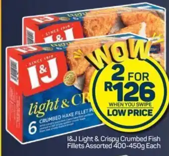 Pick n Pay I&J Light & Crispy Crumbed Fish Fillets Assorted 400-450g each offer