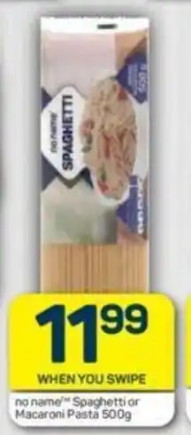 Pick n Pay No Name™ Spaghetti or Macaroni Pasta 500g offer