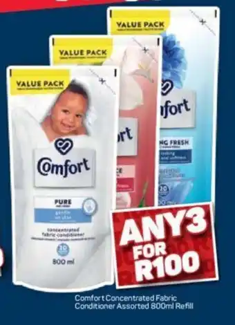 Pick n Pay Comfort Concentrated Fabric Conditioner Assorted 800 ml Refill offer
