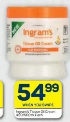 Pick n Pay Ingram's Tissue Oil Cream 450/500 ml each offer